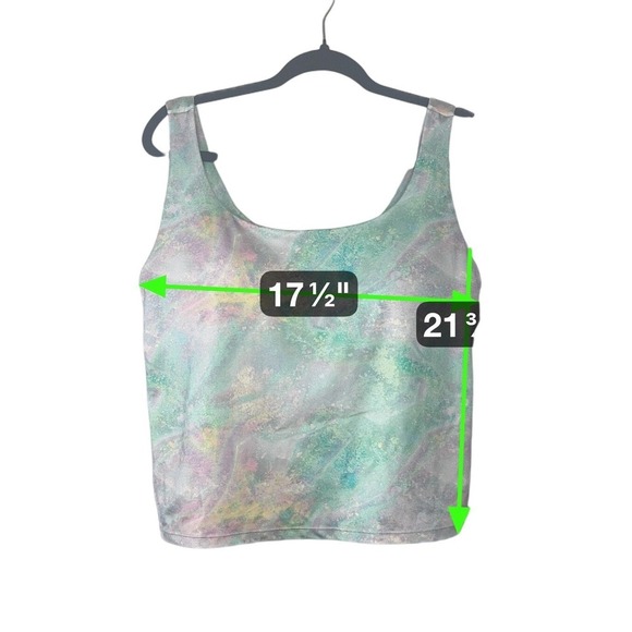 Fabletics XXL/1X Tank Top Sleeveless Activewear Cutout Back Pastel Marble - Picture 2 of 4